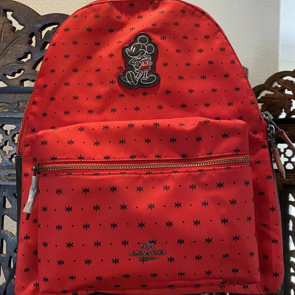 Coach x COACH Disney Nylon Leather Bandana Pattern LARGE Charly Backpack